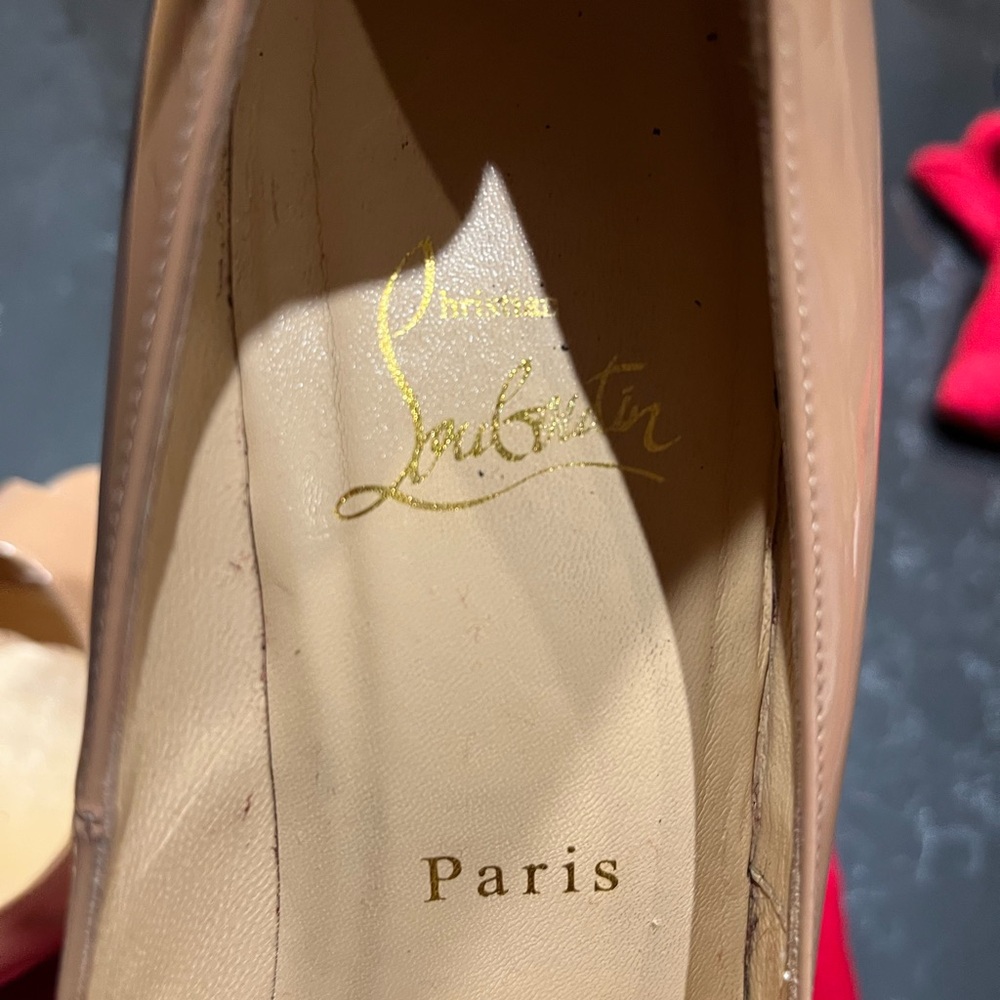 Christian Louboutin Nude Peep Toe Pumps - Picture 8 of 12